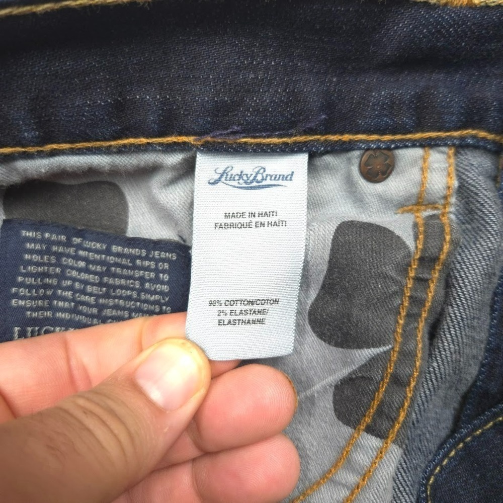 Lucky Brand Dean Jeans Mens 36x27 Dark Wash Straight Stretch Denim 34x32 - Picture 5 of 15